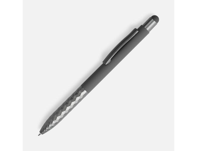 Ручка шариковая Digit Soft Touch со стилусом, серая