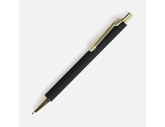 Ручка шариковая Lobby Soft Touch Gold, черная
