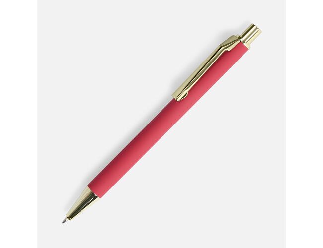 Ручка шариковая Lobby Soft Touch Gold, красная