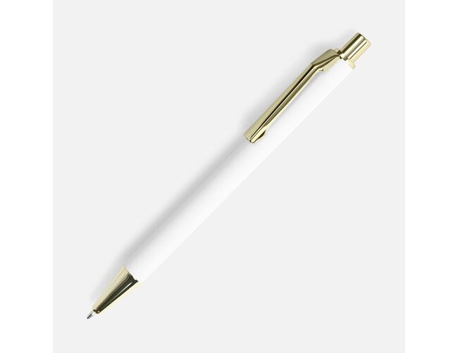 Ручка шариковая Lobby Soft Touch Gold, белая
