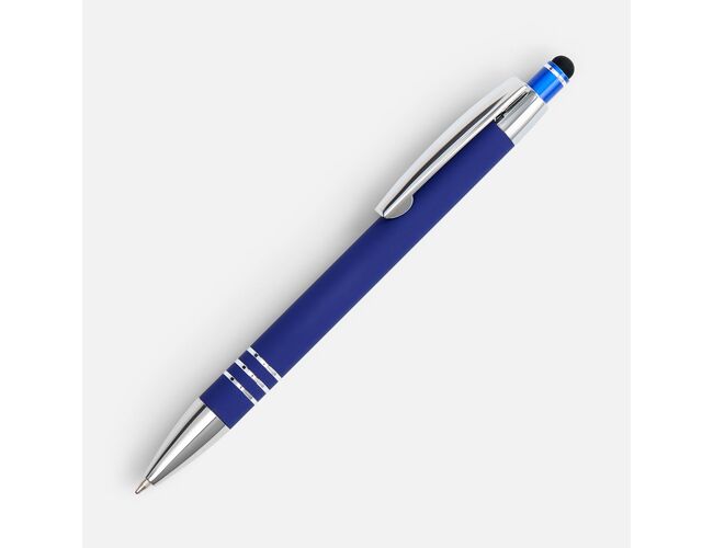 Ручка шариковая Sansen Soft Touch со стилусом, синяя