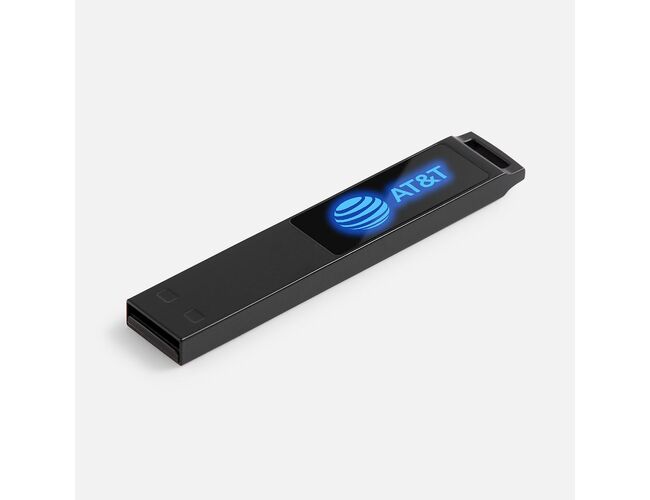 Флешка markBright Black с синей подсветкой, 32 Гб