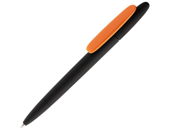 Ручка шариковая Prodir DS5 TRR-P Soft Touch, черная с оранжевым