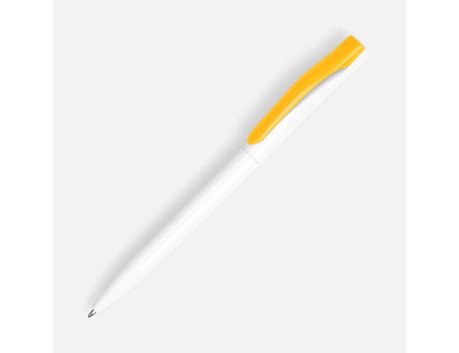 Ручка шариковая Pin, белая с желтым