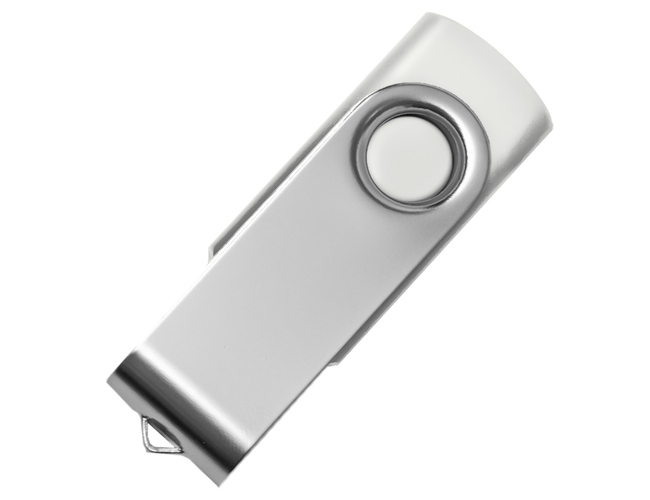 USB flash-карта DOT (8Гб), белый, 5,8х2х1,1см,пластик металл