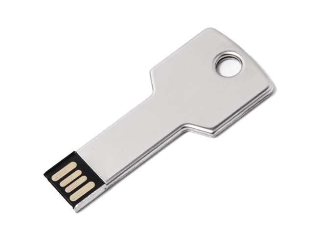 USB flash-карта KEY (8Гб), серебристая, 5,7х2,4х0,3 см, металл