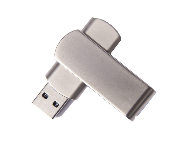 USB flash-карта SWING METAL (32Гб), серебристая, 5,3х1,7х0,9 см, металл