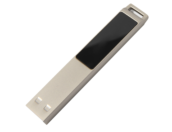 USB flash-карта LED с белой подсветкой (32Гб), серебристая, 6,6х1,2х0,45 см, металл