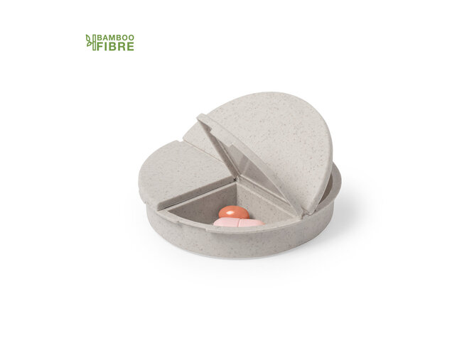 Таблетница BETUR, 3 отсека, h=1,7 cm, d=7,5 см; пластик, бамбуковое волокно