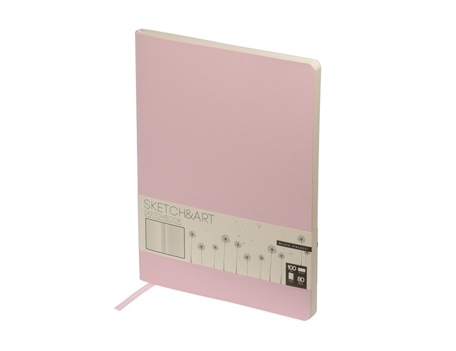Скетчбук B5 «Sketch & Art» 100 г/м2, soft-touch, розовый