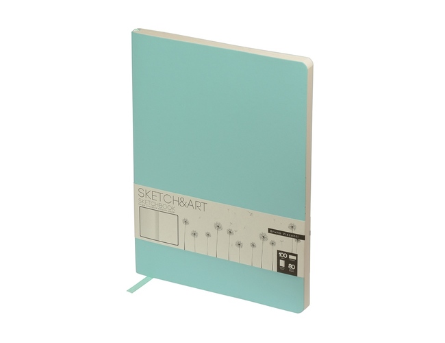 Скетчбук B5 «Sketch & Art» 100 г/м2, soft-touch, мятный