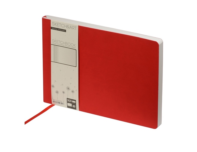 Скетчбук B5 «Sketch & Art» 200 г/м2, soft-touch, красный