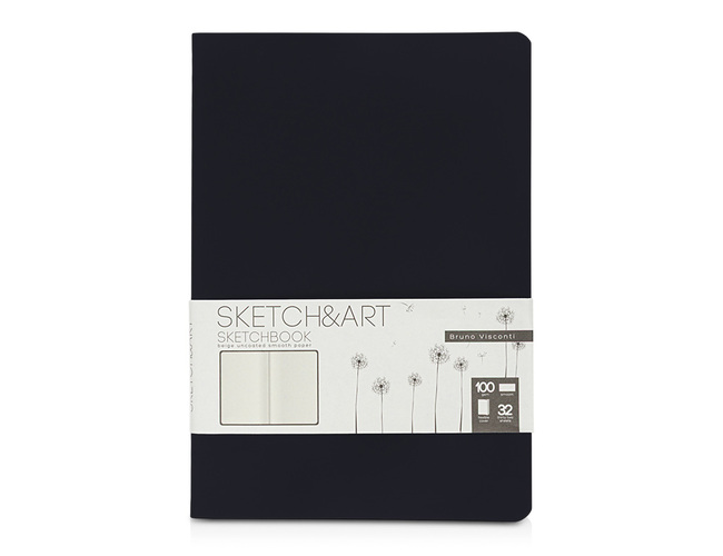 Скетчбук «Sketch & Art» 100 г/м2, soft-touch, черный