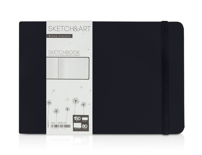 Скетчбук «Sketch & Art» 150 г/м2, soft-touch, черный