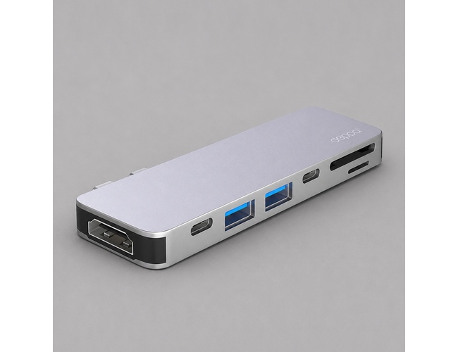 USB-C адаптер для MacBook 7-в-1, серебристый