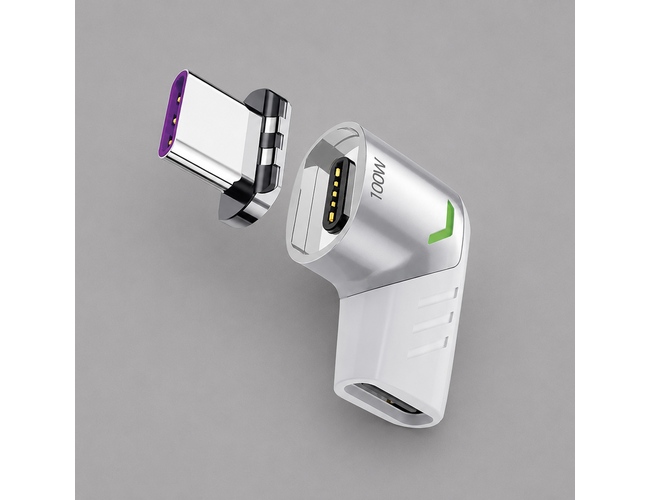 Адаптер USB-С - USB-C, магнитный, белый