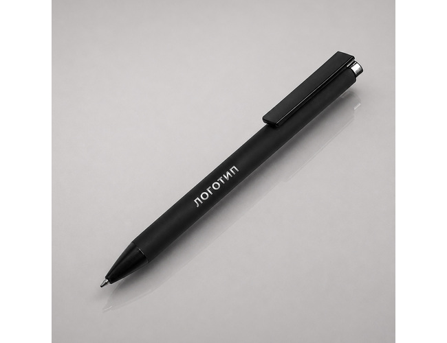 Ручка металлическая шариковая «Taper Metal» soft-touch, черный, серебристый