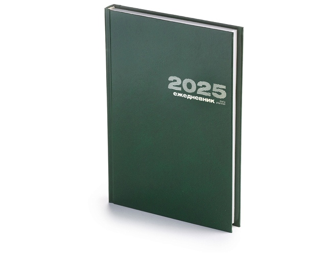 Ежедневник А5 датированный «Бумвинил» на 2025 год, зеленый