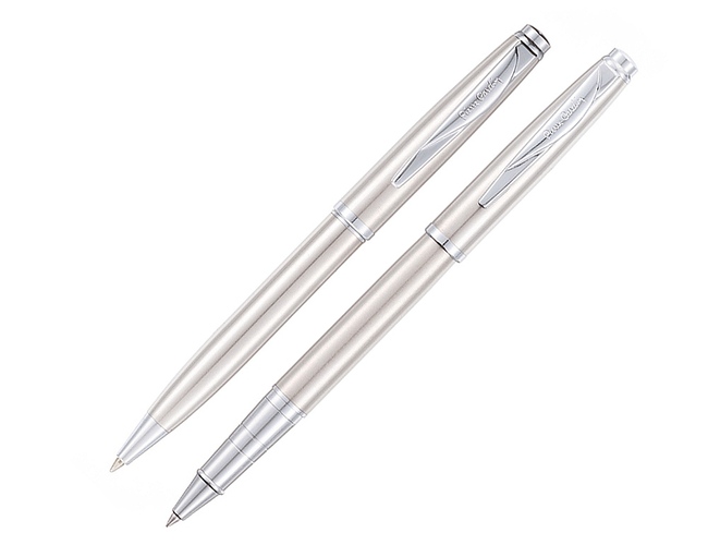 Набор «Pen and Pen»: ручка шариковая, ручка-роллер, серебристый