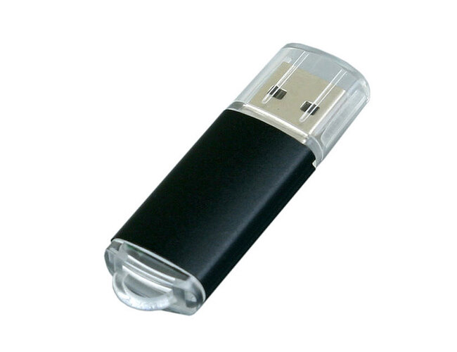 USB 2.0- флешка на 4 Гб с прозрачным колпачком, черный