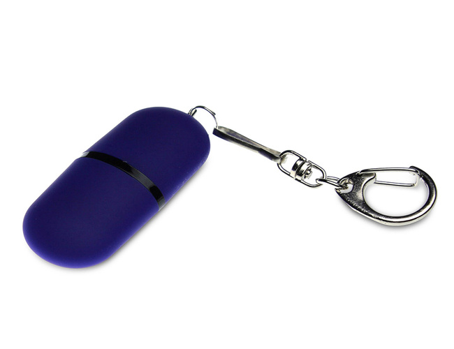 USB 2.0- флешка «Goutte Soft-touch» на 128 Гб каплевидной формы, синий