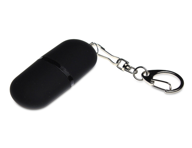 USB 2.0- флешка «Goutte Soft-touch» на 4 Гб каплевидной формы, черный