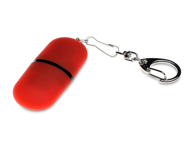 USB 2.0- флешка «Goutte Soft-touch» на 64 Гб каплевидной формы, красный