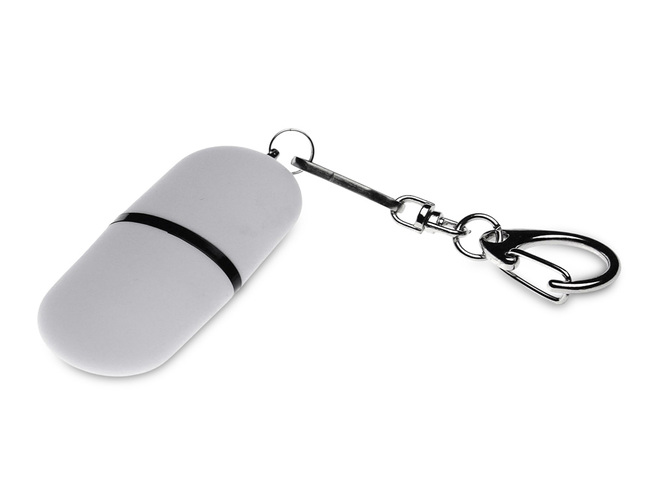 USB 2.0- флешка «Goutte Soft-touch» на 64 Гб каплевидной формы, белый