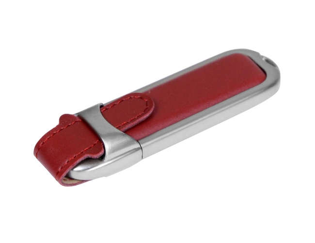 USB 2.0- флешка на 64 Гб с массивным классическим корпусом, коричневый/серебристый
