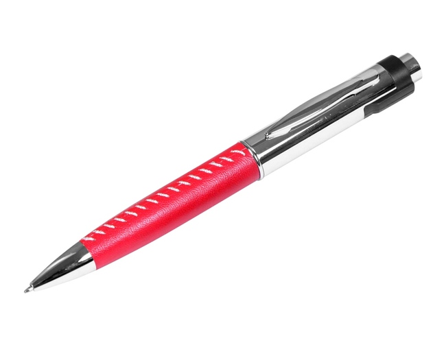 USB 2.0- флешка на 32 Гб в виде ручки с мини чипом, красный/серебристый