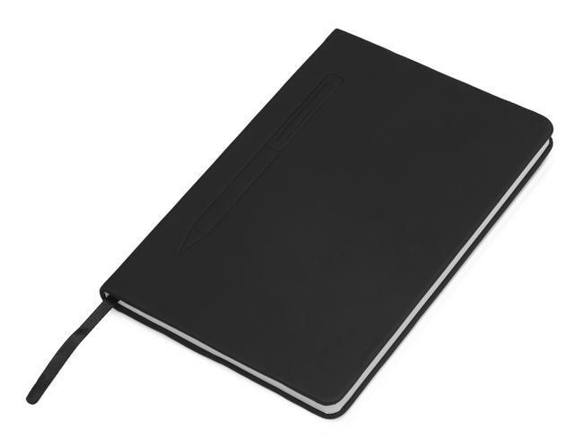 Блокнот А5 «Magnet» soft-touch с магнитным держателем для ручки, черный