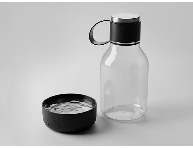 Бутылка для воды 2-в-1 «Dog Bowl Bottle» со съемной миской для питомцев, 1500 мл, черный