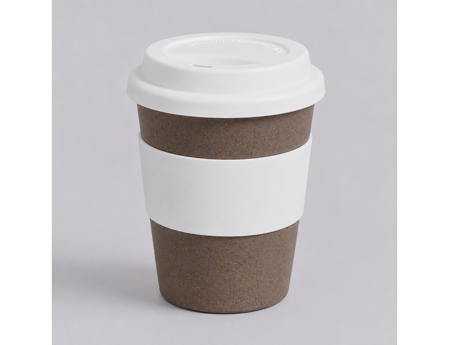 Стакан из бамбукового волокна «Café», серо-коричневый/белый