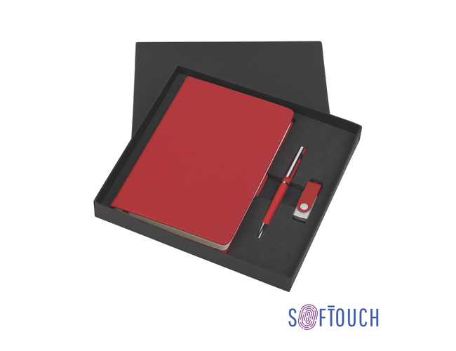 Набор подарочный "Бари", покрытие soft touch, красный