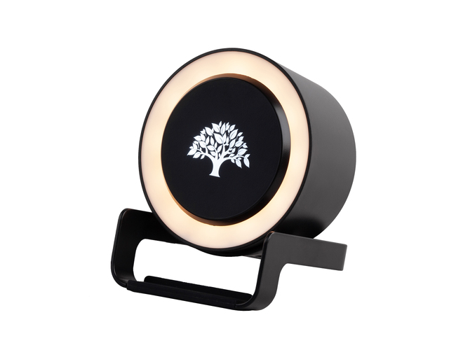 Bluetooth колонка-подставка "Smart Loud" с беспроводным (10W) зарядным устройством, лампой и подсветкой логотипа, черный
