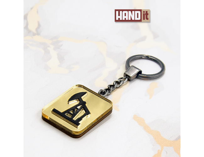 Брелок Нефтяная вышка (золотой с черным)