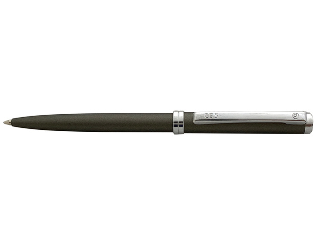 Шариковая авторучка в металлическом корпусе из латуни "DELGADO METALLIC GREY FINISH" CBS (Антрацит; Серебристый)
