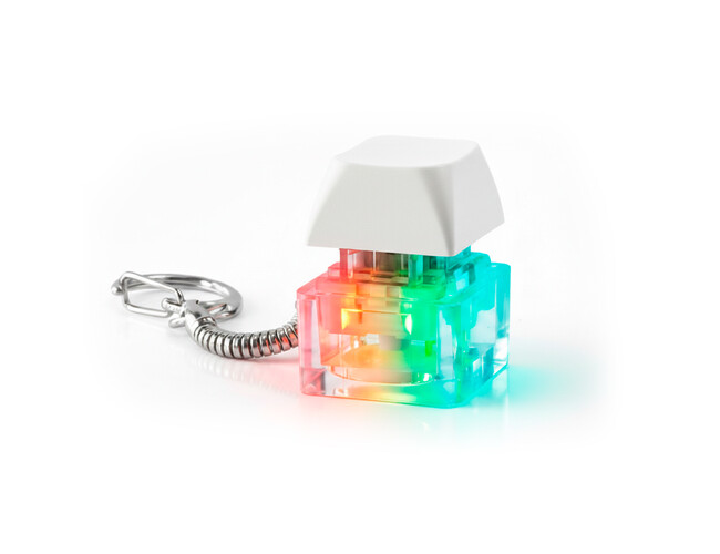 Брелок PUSH ME с LED подсветкой (фонарик), Белый