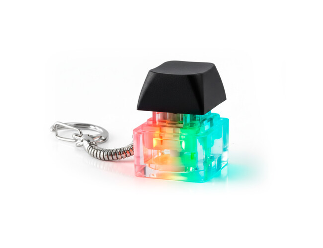 Брелок PUSH ME с LED подсветкой (фонарик), чёрный