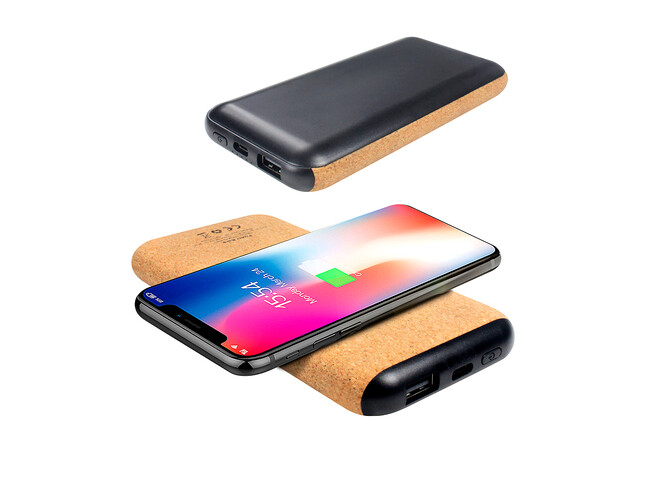 Внешний аккумулятор Suntory с беспроводной зарядкой, 10000 mAh, черный