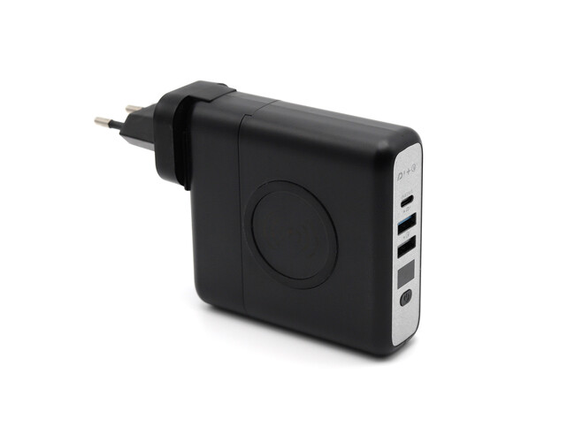 Внешний аккумулятор Gemini с беспроводной зарядкой и сетевым адаптером, 10000 mAh, черный