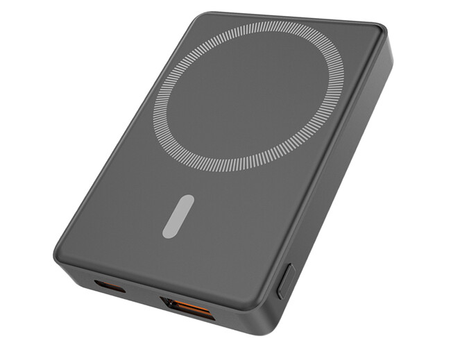 Магнитный внешний аккумулятор Magnetic с беспроводной зарядкой (5W), 5000 Mah, черный