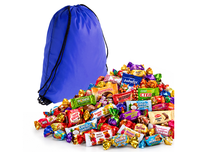 №5 РЮКЗАК СЛАДОСТЕЙ TIP 1500 грамм новогодний подарок классический, синий