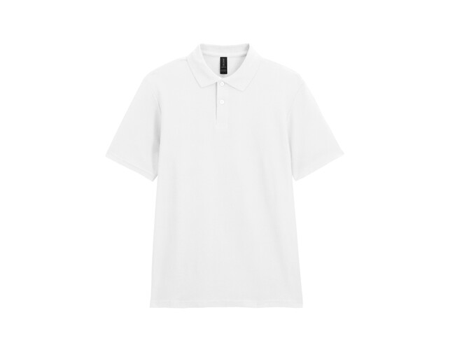 Футболка поло SOFTSTYLE ADULT DOUBLE PIQUE, БЕЛЫЙ 2XL