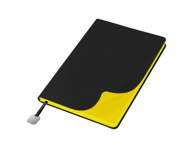 Ежедневник Flexy Latte Soft Touch Black Edition Color А5, черный/желтый, недатированный, в гибкой обложке