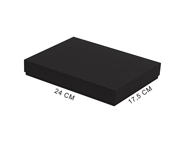Коробка подарочная, размер 24*17,5*3 см, Solution Superior Delta Fabrique, черная, бежевый ложемент под индивидуальную вырубку