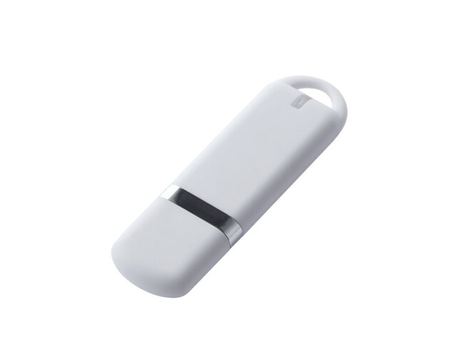 Флеш накопитель USB 2.0 Memo 16GB, пластик Софт Тач, белый/белый