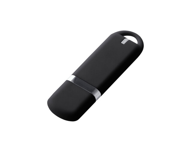 Флеш накопитель USB 2.0 Memo 16GB, пластик Софт Тач, черный/черный