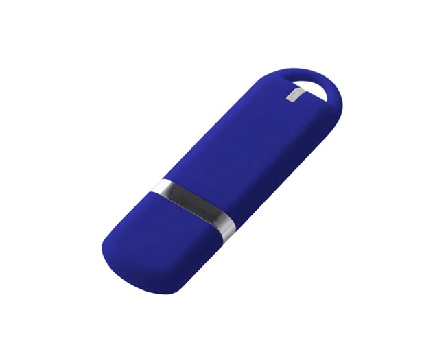 Флеш накопитель USB 2.0 Memo 16GB, пластик Софт Тач, синий/синий