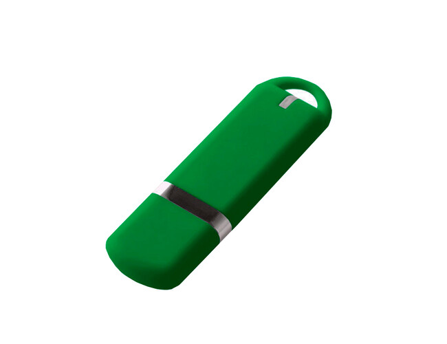 Флеш накопитель USB 2.0 Memo 16GB, пластик Софт Тач, зеленый/зеленый